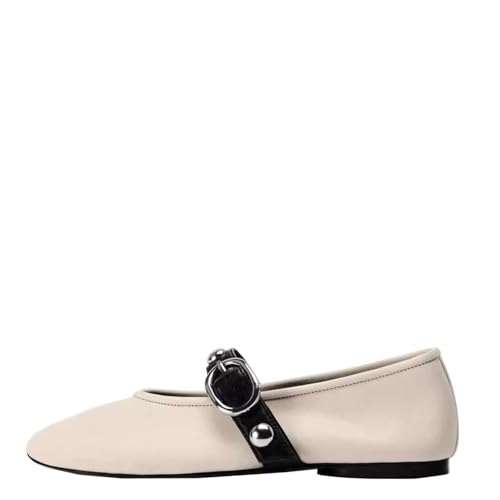 Elegant Patent Ballet Flats for Women Buckle Strap Mary Jane Flats