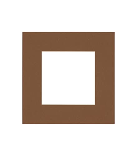 20x20 Mat Bevel Cut for 16x16 Photos - Acid Free Aged Oak Brown Precut Matboard With Backing Board and Crystal Clear, Self Seal Photo Mat Bag - For Pictures, Photos, Framing - 4-ply Thickness