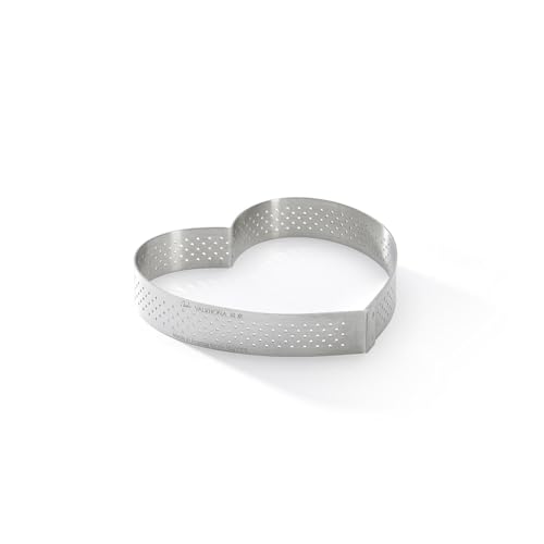 DE BUYER 3099.51 Cerchio Perforato Valrhona Cuore Duetto Ø 12, 20cl, Altro, Argento