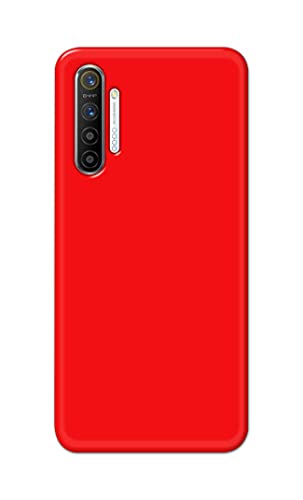 Image of Printed Hard Back Cover Case for Realme XT | Realme X2 | Oppo K5 Back Cover (Plain Red) -1803