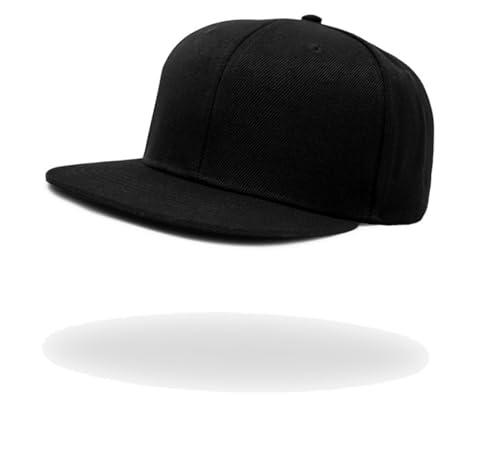 Image of Tai & Zai Black Snapback Hat with Printed, Adjustable Flat Brim Cap, Six Hole Breathable Design