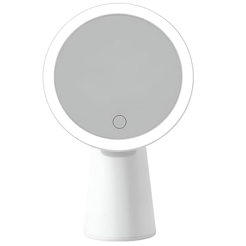 Image of Prime Pick Beauty Pro Makeup Mirror LED Light 360 Degree Rotating Vanity Mirror 3 Color Lighting Portable Lightweight Travel Mirror for Home Multipurpose Use White Pack of 1