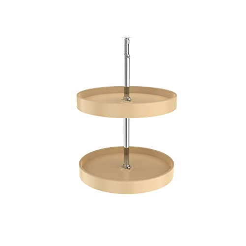 Image of REV-A-SHELF 18 inch Almond Polymer Full-Circle 2-Shelf Lazy Susan w /Dependent Hardware for Corner Wall Cabinets