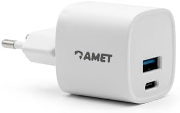 Amet Carregador de parede GaN Ultra Charger 25W, USB-C e USB-A, P...