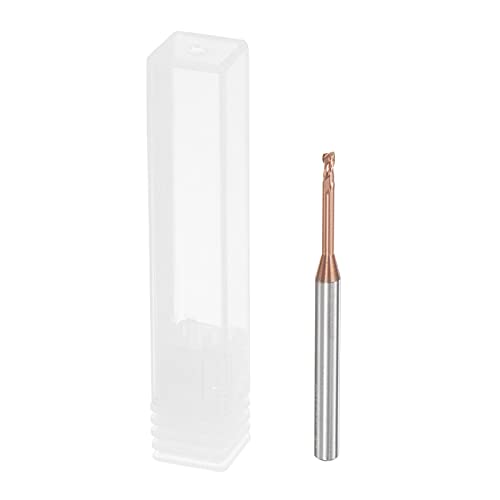 Image of uxcell Square Nose End Mill, 2mm Solid Carbide AlTiSin Coated Long Reach CNC Router Bits 2 Flutes Milling Cutter with Extended Neck, 16mm Cutting Length 4mm Shank
