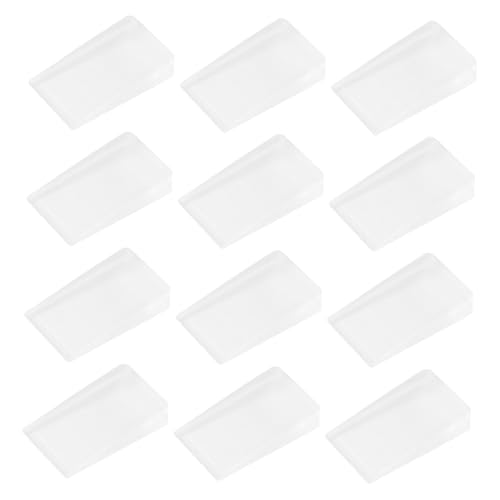 NAMOARLY Djustable Furniture Levelers 12pcs PVC Shims for Uneven Floors Door Stop Wedges Stabilizing Blocks Quick Install