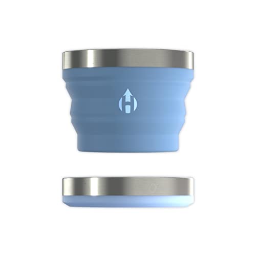 HYDAWAY Taza plegable, portátil, plegable para agua, jugo, aperitivos e ideal para viajes, camping, fiestas, niños y mascotas, capacidad de 16 onzas (azul glaciar) Cover