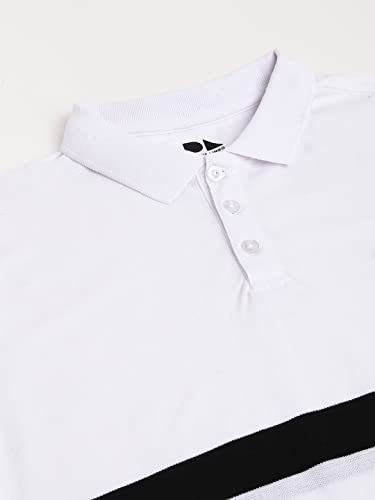 Image of Dennis Lingo Men's Casual Slim Fit Polo Neck T-Shirt, Half Sleeves Striped Pure Cotton Collar T-Shirt for Men