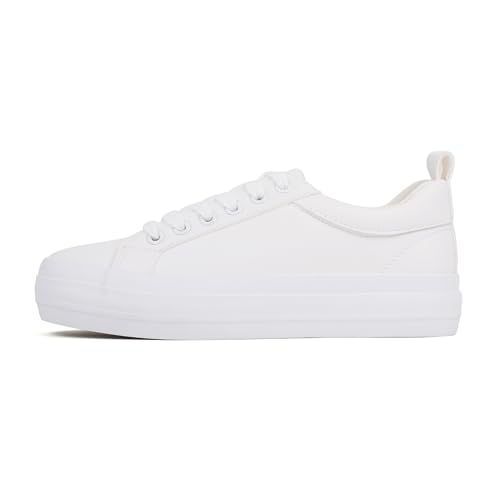 Image of JABASIC Women Lace Up Platform Sneakers Comfortable Casual Fashion Sneaker Walking Shoes