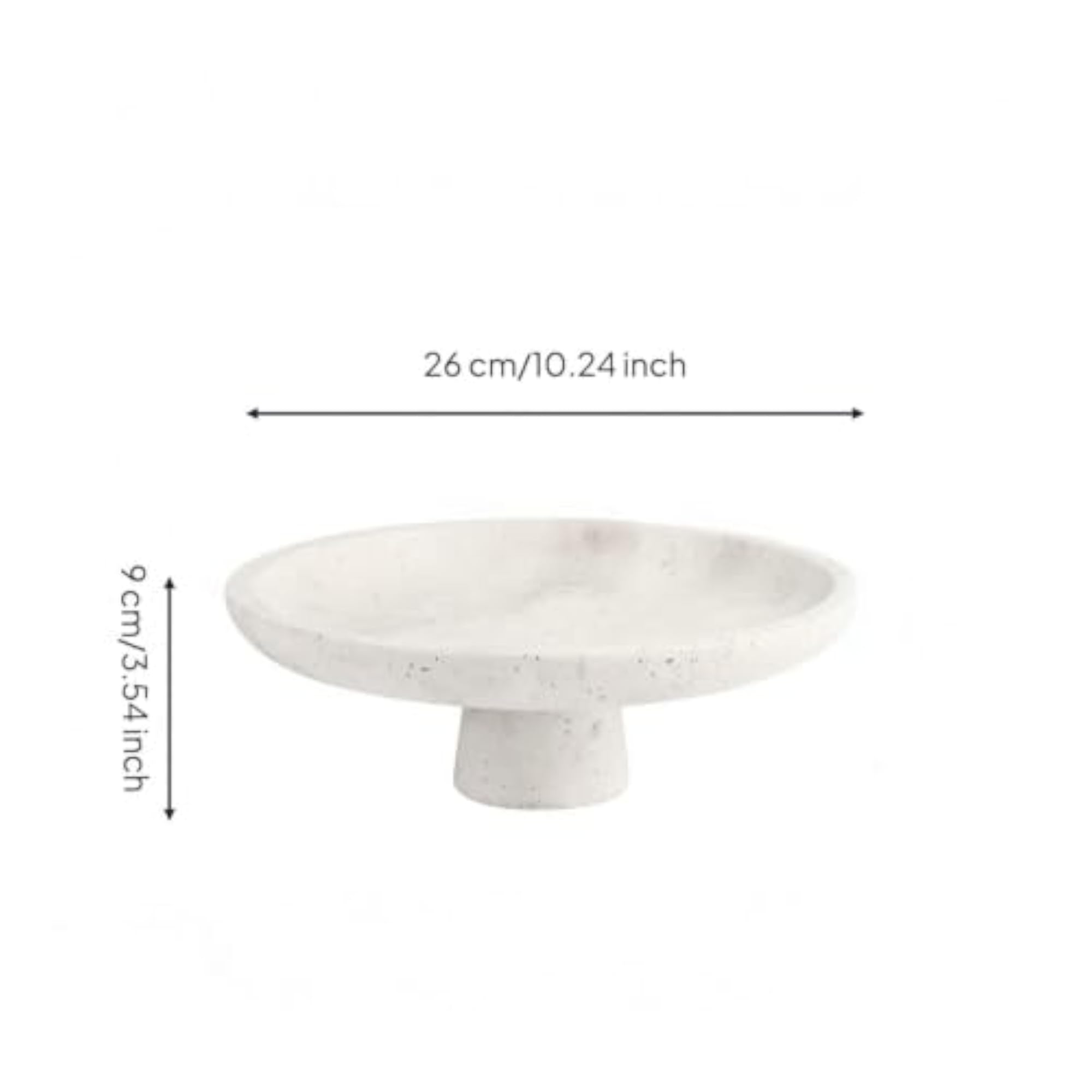 Minimalist Round Pedestal Tray, Decorative Stone Dish