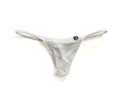 Men's Ice Silk Solid Color G-String Thongs Underwear Flat Pouch Low Waist Breathable Thong Briefs3