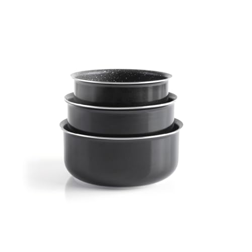 Qdesign - Batterie de Cuisine à Induction 4 Pièces - Set de 3 Casseroles 16,18 et 20 cm et...