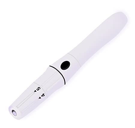Luxus Pain-free Adjustable Depth Lancing Device Pen with Internal Vibration Control System (White)