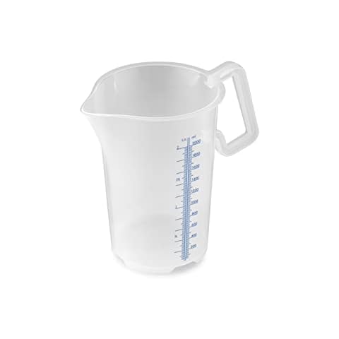 Thermohauser 8300040087 Measuring Jug with Closed Handle 2000 ml Plastic PP Blue Scale in litres and Millilitres Transparent Cover