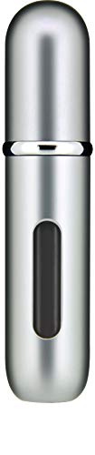 Travalo Classic HD Perfume Atomizer | Genie-S TSA Approved Travel Perfume Bottle Refillable | Reusable Airtight Easy-Fill Mini Pump Sprayer | Lightweight Elegant Design w/Volume Window Silver 0.17oz