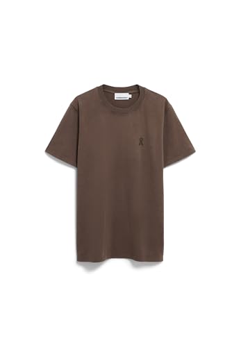 ARMEDANGELS Herren Heavyweight T-Shirt aus Bio-Baumwolle Iconic Å MAARKOS GMT DYE Relaxed Fit Tree Shade Washed S