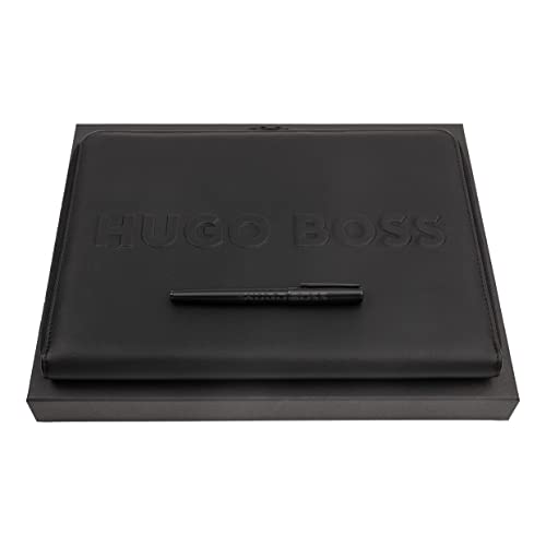 Hugo Boss Schreibset Label Black HPAP209A (Füllfederhalter & Konferenzmappe A4) | Geschenkbox