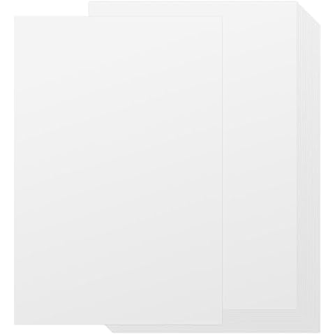 100 Sheets Cardstock Paper - 8.5 x 11 White Thick Paper, 80lb Card Stock Printer Paper for Invitations, Scrapbooking, Crafts, DIY Cards (White) Cover