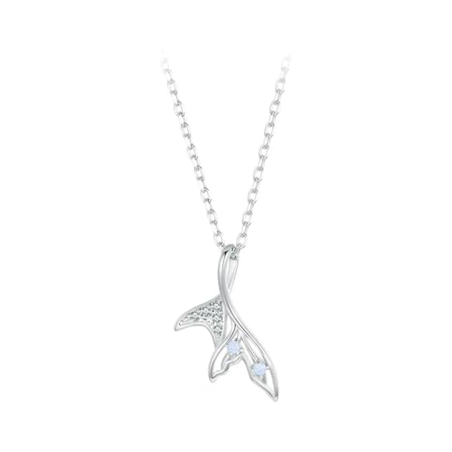Collier de queue de poisson en argent 925 et nano-opale pour femme