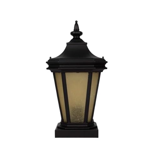LUOYAOB Lanterne de colonne de jardin extérieure européenne rétro étanche, lampe de pilier de paysage de cour extérieure en aluminium, lampe de table en métal for villa, clôture, pelouse, allée