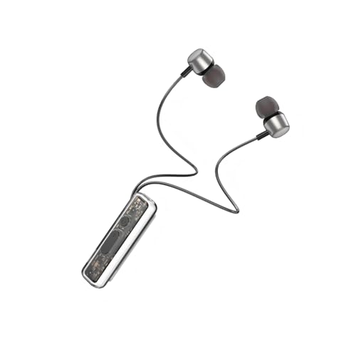 ZXQ Lapel-Clip Neckband Bluetooth Earbuds with...