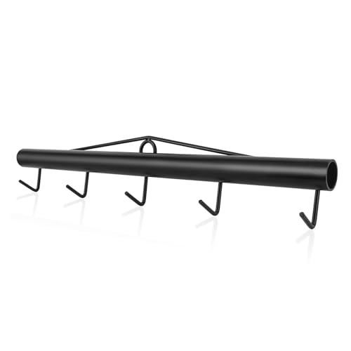 Fence Puller Stretcher Chain Link Fence Stretcher Tool 31.5 Inch 5-Hook Wire Fence Stretcher Bar Steel Fence Tensioner for Chain Link Fabric Fencing Black