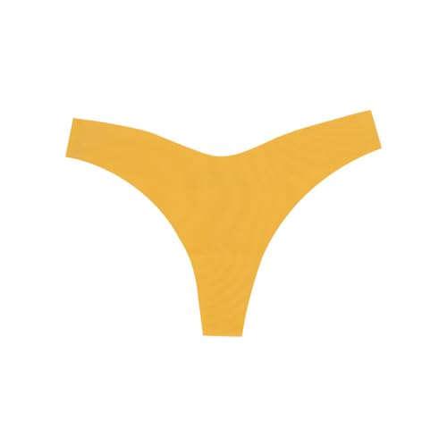 Cotton Thongs For Women Lace T-Back Bikini Cotton Seamless Underwear Women High Waist High Waisted Seamless Fashion Underwear Soft Thongs For G String Boho Panties Orange Xl