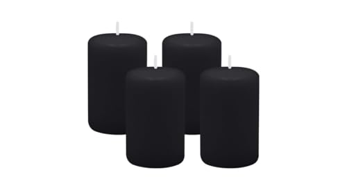 4er Set Adventskranzkerzen Schwarz Ø 50 x 80 mm