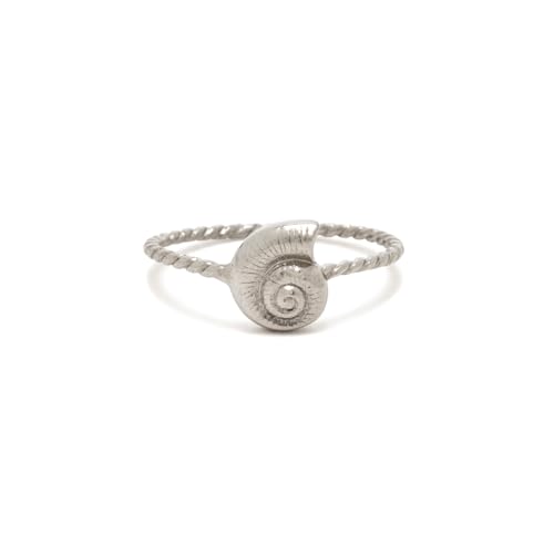 Pura Vida Seashell Silver Ring - Premium Materials - Polished Band Size 8