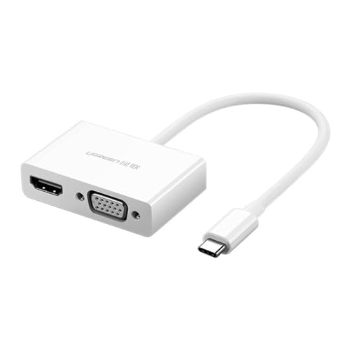 UGREEN Conversor USB tipo C para HDMI + VGA, 15 cm - branco