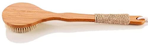 Spazzola da bagno Trattamento naturale della criniera di suino Massaggio del corpo in legno Spazzola da bagno per la salute Scrub per il lavaggio del corpo Spazzola per il corpo esfoliante pulita
