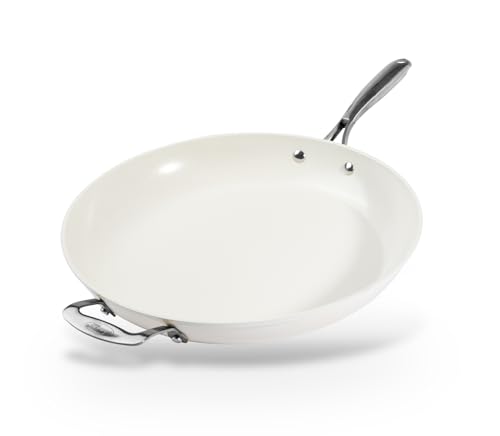 GOTHAM STEEL 14 Inch Frying Pan, Extra Large Frying Pan Skillet for Family Cooking, Non Toxic Ceramic Nonstick Coating PFOA PFOS Free, Ergonomic Stay Cool Handle, Oven and Diswasher Safe