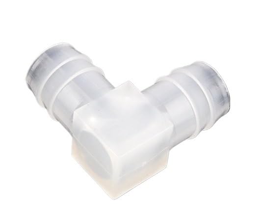 50 Uds diámetro exterior 2,4-20mm 90 grados conector de codo igual plástico blanco transparente PE accesorio for manguera de riego de jardín(16mm x 16mm)