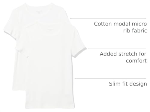 Image of Amazon Essentials Women's Slim-Fit Short-Sleeve Crewneck T-Shirt, Pack of 2