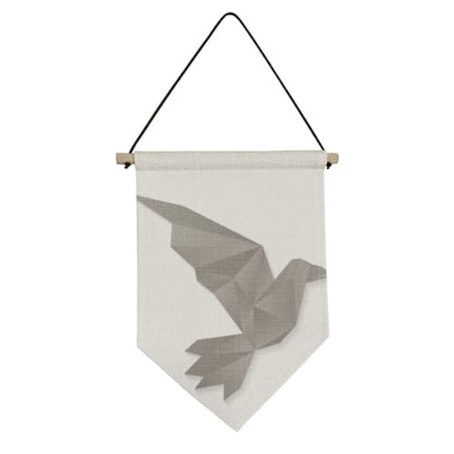 Drapeau géométrique en toile de décoration corbeau origa mural