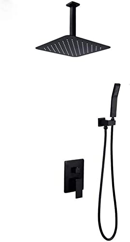 Douche de pluie noir mat carrée pour transformer votre salle de bain en spa