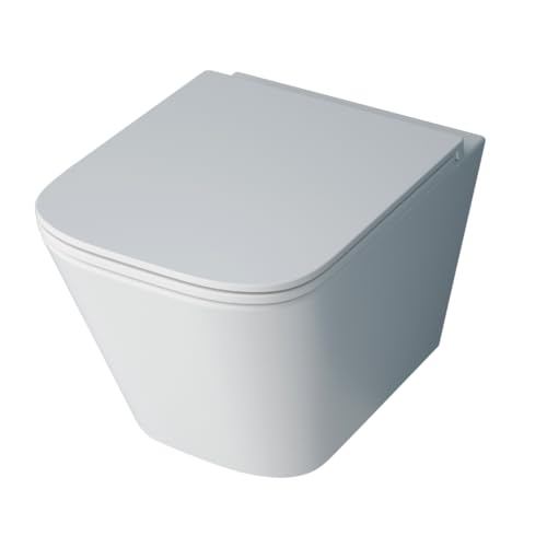 Durovin Bathrooms Ceramic Rimless Wall Hung Square...