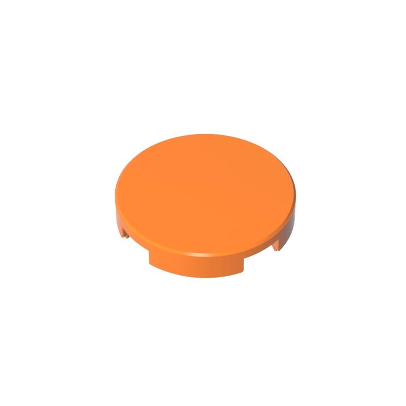 Gobricks 14769 Circular Plate Tile Round 2x2 with Bottom Stud Holder 50 Pieces GDS-611 Compatible with Lego Building Blocks Color:Orange — image 1