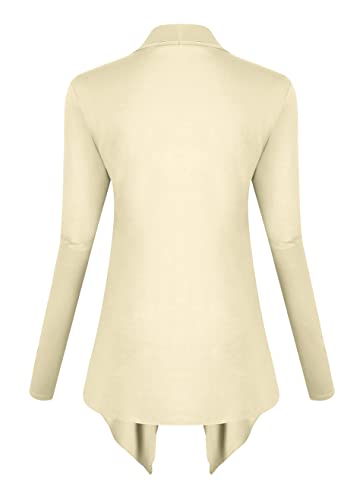 Image of Urban CoCo Women's Drape Front Open Cardigan Long Sleeve Irregular Hem