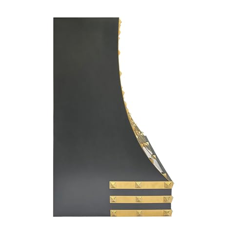 Image of SINDA Custom RAL-7021 Range Hood with a High CFM Vent Includes LED Lights Baffle Filter Straps and Rivets 36 inchW x 39 inchH x 24 inchD Wall Mount