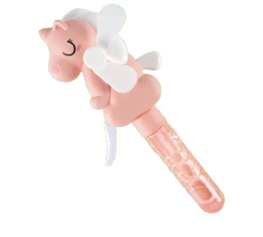 TREND-ASPIRE 1 Pc Unicorn Bubble Stick Wand with Liquid Solution & Hand Fan – Fun Bubble Maker Outdoor Toy for Kids, Boys & Girls, Perfect Return Gift Magical Creature Design