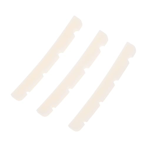 HANABASS 3pcs Ox Bone Guitar String Saddles Nut Replacement for Electric Bass Durable and Sturdy Designed Grooves for String Stability Essential Guitar Accessories