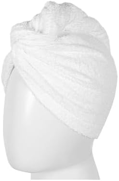Touca De Cabeça Toalha Felpuda Algodão P/Secar Cabelo Teka (Branc...