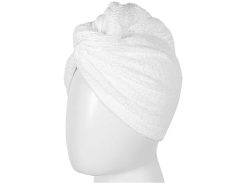 Touca De Cabeça Toalha Felpuda Algodão P/Secar Cabelo Teka (Branc...