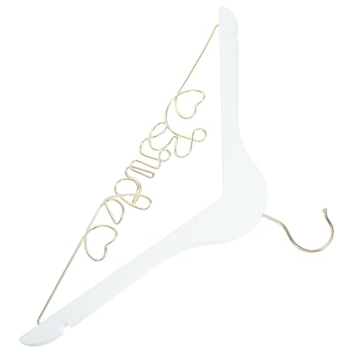 SUPVOX Appendiabiti da Sposa in Legno e Metallo Gruccia Antiscivolo, Decorazione Sposa in Filo Metallico, Porta Abito da Matrimonio per Abiti Delicati e Cerimonia