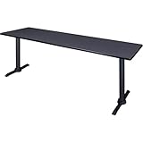 Maykoosh Mediterranean Mingle 84' x 24' Training Table- Grey, Adjustable and Foldable Office Table with Wheels for Meeting Rooms and Classrooms