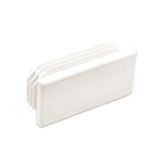 Image of Flyshop 8 PCS Tube Chair Glide Rectangle Tubing End Cap White Plastic Plug Pipe Inserts 30 x 60 mm, 1-3 /16 inch x 2-3 /8 inch