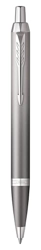Stylo à bille PARKER IM Rituals gris chromé de qualité supérieure gravé
