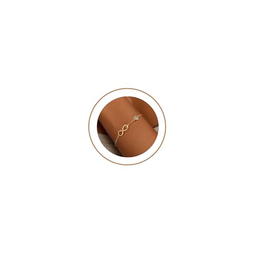 ZHESHY Infinity Birthstone Bracelets for Women Gold Charm Bracelets Non Tarnish Dainty 14K Gold Plated Heart Love Bracelets Birthday Jewelry Valentines Day Gifts for Anniversary Wife Girlfriend Her
