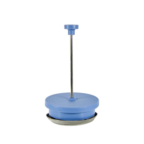 Image of THE BEAN CO Roasters French Press Coffee Maker 600 ml | Heat Resistant Borosilicate Glass | 4 Level Filteration (Blue)